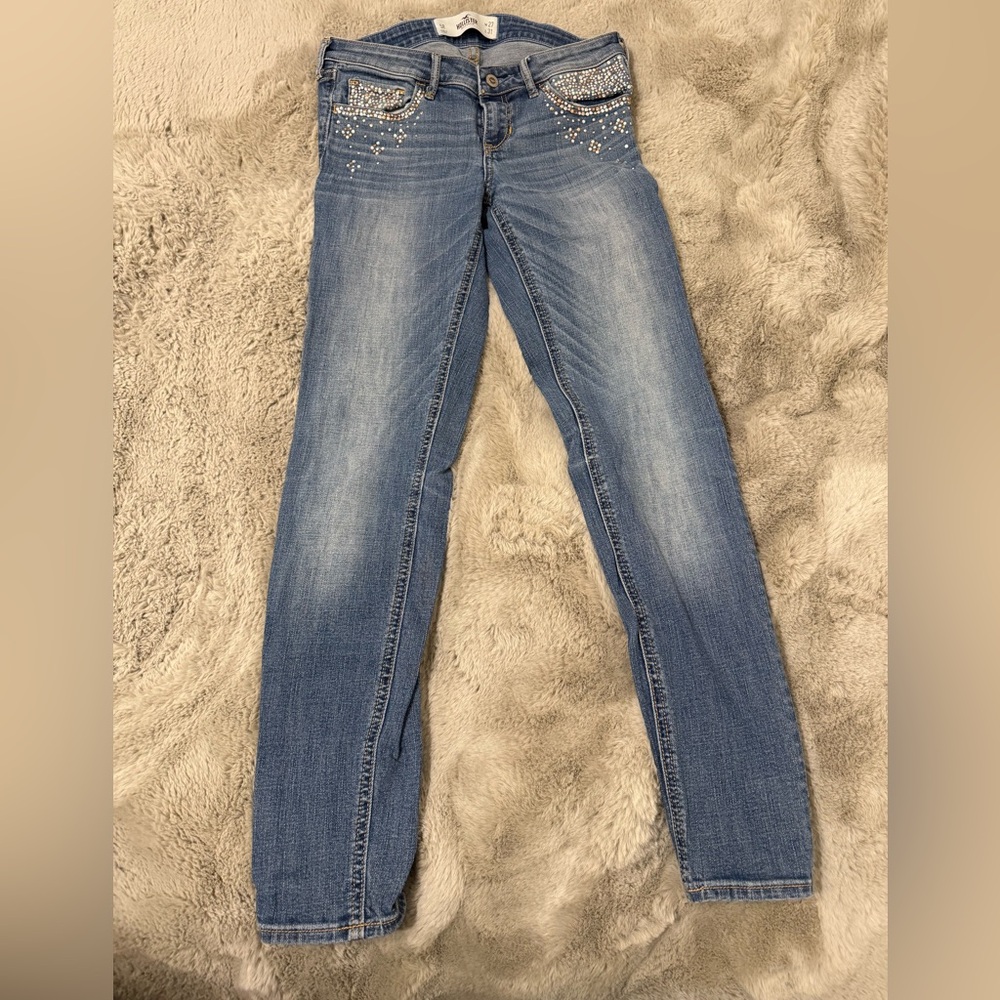 Women's Hollister Blue Jeans with Embellishments